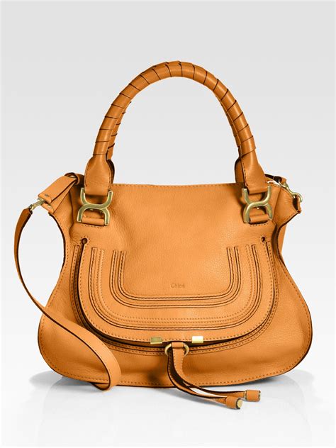 chloe marcie medium braun|chloé marcie small leather satchel.